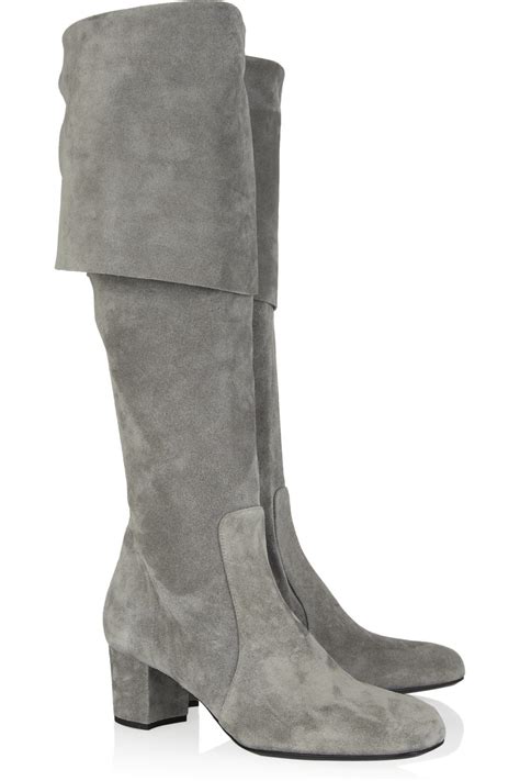 michael kors suede boots grey|Michael Kors low heel boots.